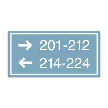 Essential 2-Line Directional Sign w/ Border - 8"W x 4"H (with #'s only)