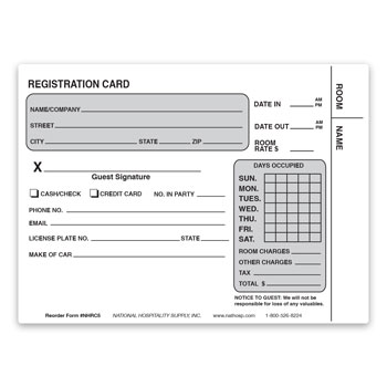 2-part Carbonless Registration Card 4.25" x 5.75"  200/pk.