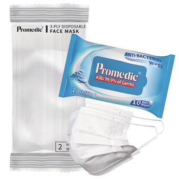 Promedic Hospitality Stay Pack (2 Masks + 10 Wipes)