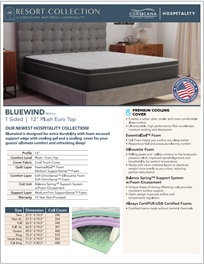 Corsicana Bluewind Plush Euro Top Mattress Specifications