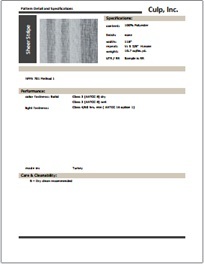 Culp Sheer Stripe Fabric Specifications