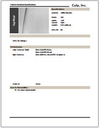 Culp Top Floor Fabric Specifications