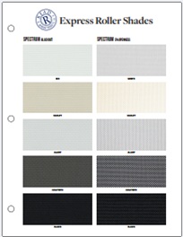 Express Roller Shades Fabric Colors and Specifications