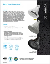 Earth Luxe Showerhead Sell Sheet