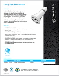 Luxury Spa Tamper-Proof Showerhead Sell Sheet