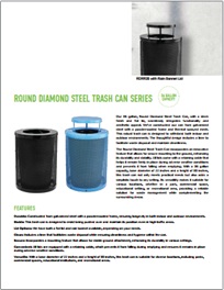 Round Diamond Steel Trash Cans