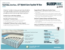 Sleep Inc 12" Hybrid Euro Top Bed 'N' Box
