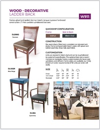 Wood Decorative Ladder Back Chair & Stool