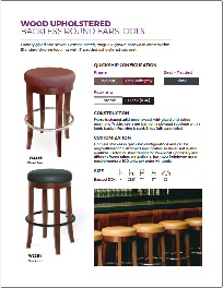 Wood Upholstered Backless Barstools