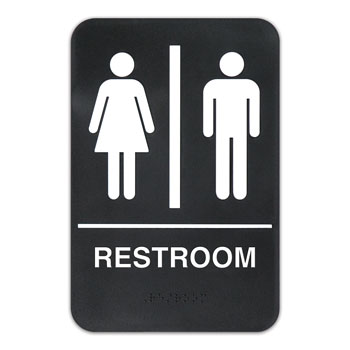 ADA 6"x9" Sign; "Unisex Restroom"