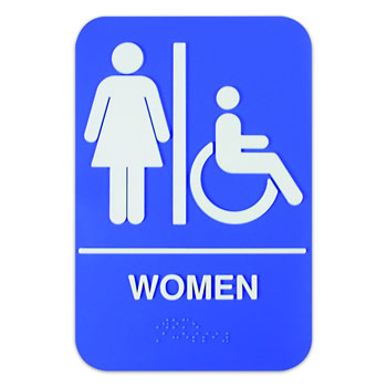 ADA "Women w/Wheelchair" Sign; 6"x9"