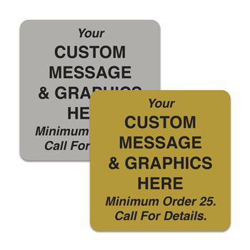 Engraved Metallic Message Plates; Custom Message