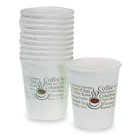 Disposable Paper Coffee TashiBox 12 oz White Hot Drink Paper Cups 120 Count 