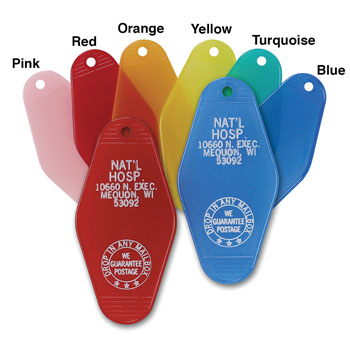 3-1/2" Imprinted "Translucent Colored" Key Tags