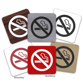 Engraved No Smoking Symbol Signs