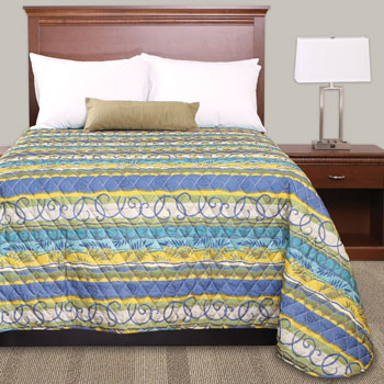 Trevira Quilted Polyester Bedspreads - Tropic Stripe