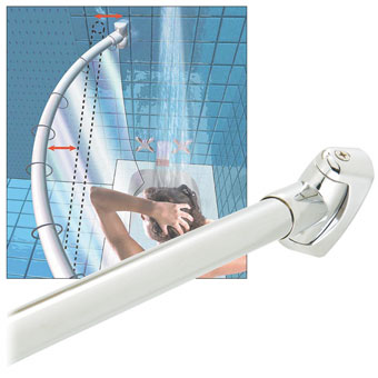 5' Stainless Steel Curved Shower Rod