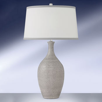 31" Ceramic Spun Grey Table Lamp