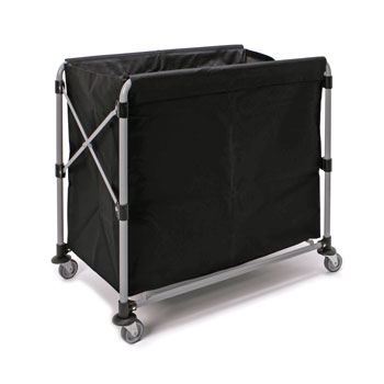 Color : Brown FF Folding Commercial Laundry Linen Cart with Wheel Housekeeping Rolling Laundry Sorter Collector Trolley with Removable Bag 
