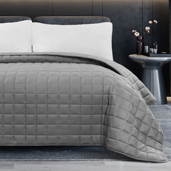 Belgian Quilted "Squares" Reversible Coverlets