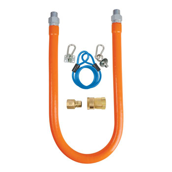 BK Commercial Gas Hose w/ Quick Disconnect and Restraining Cable - 0.75" x 48"
