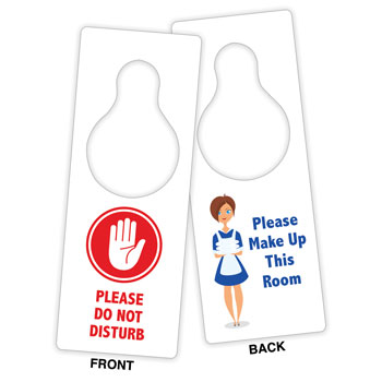 Do Not Disturb/Maid Service Sign (w/Graphics) - 100/pk