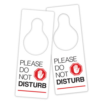 Double-sided Do Not Disturb English Only Signs 100/pk