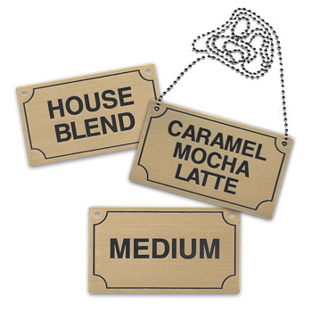 3-1/2"x2" Beverage Signage; 24" Long Chain