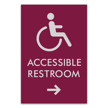 Essential ADA Accessible Directional Sign - 6"W x 9"H