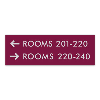 Essential ADA 2-Line Directional Sign - 11.75"W x 4"H (with word Rooms)