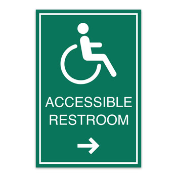 ADA Accessible Directional Sign w/ Border - 7.5"W x 9"H