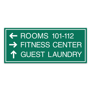 ADA 3-Line Directional Sign with Border - 11.75"W x 5"H