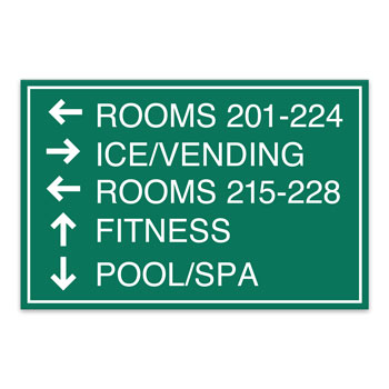 ADA 5-Line Directional Sign with Border - 11.75"W x 7.75"H