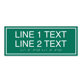 ADA 2 Line Informational Sign w/ Border - 10"W x 4"H