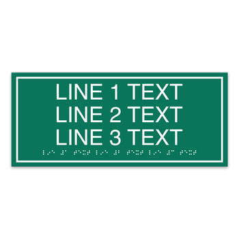 ADA 3 Line Informational Sign w/ Border - 11.5" W x 5" H