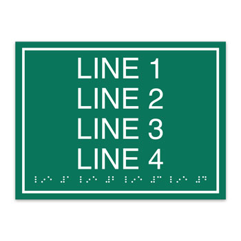 ADA 4 Line Informational Sign w/ Border - 8" W x 6" H