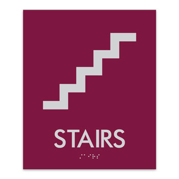Essential ADA Braille STAIRS Sign  - 7.5"W x 9"H