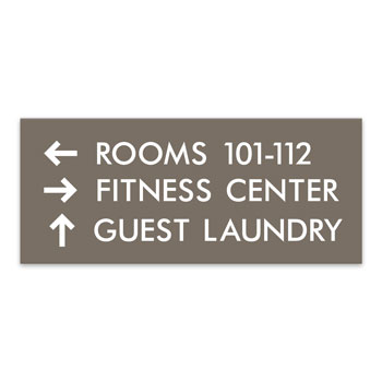 Essential Engraved 3-Line Directional Sign - 11.75"W x 5"H