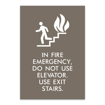 "In Fire Emergency, Don't Use Elevator" Sign - 9"Wx13"H