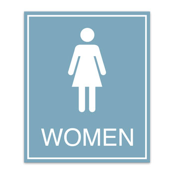Essential Basic Engraved Women's Sign w/ Border - 7.5"W x 9"H