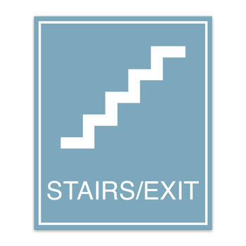 Essential Engraved "Stairs/Exit" Sign w/ Border - 7.5"W x 9"H