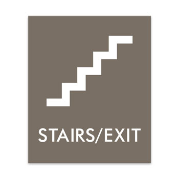 Essential Engraved Stairs/Exit Sign w/ Symbol - 7.5"W x 9"H