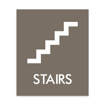 Essential Engraved Stair Sign w/ Symbol - 7.5"W x 9"H