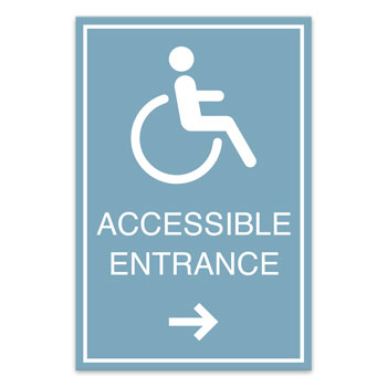 Essential Accessible Directional Sign w/ Border - 7.5"W x 9"H