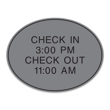 Oval Engraved 6-Line Informational Sign w/ Border - 7.5"W x 5.75"H