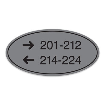 Essential Engraved 2-Line Directional Sign - 8"W x 4"H (with #'s only)