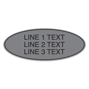 Essential Oval 3-Line Informational Sign - 11.5"W x 5"H