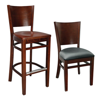 Wood Flared Back Chairs & Stools