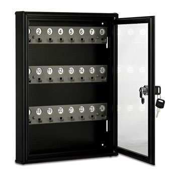24-Hook Glass Key Cabinet