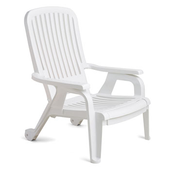 Bahia White Stacking Deck Chair